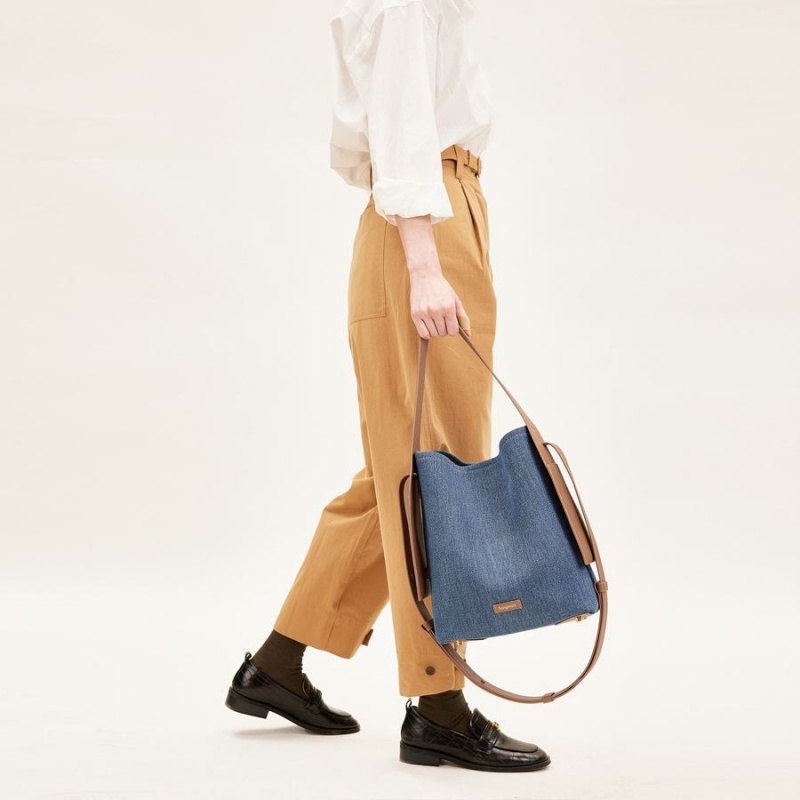 Women's Songmont Drippy Medium Tote Bags Blue | YRE566LD